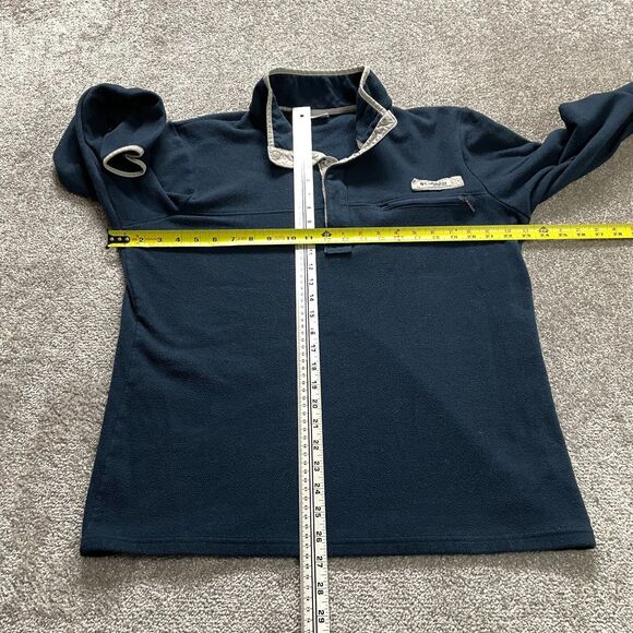Columbia Active Jacket Mens XXL Medium 1/4 Zip Pockets Navy Blue PFG Fleece Logo - Picture 6 of 12